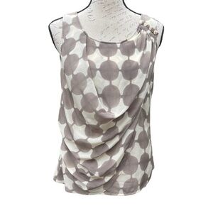 Anthropologie Maeve Womens  100% Silk Blouse Sleeveless Geometric Pattern
